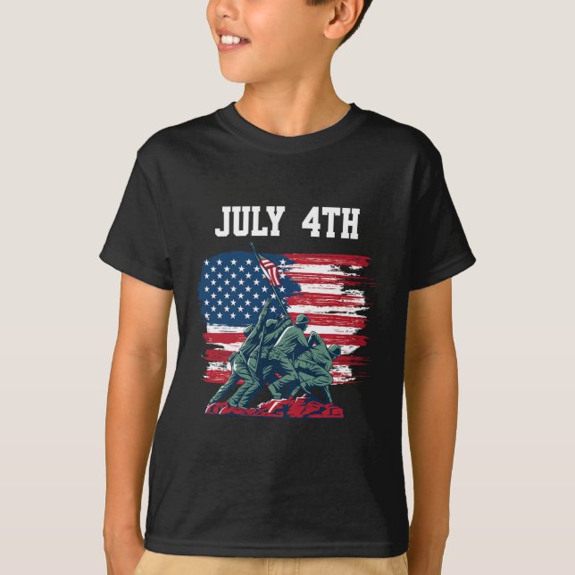 4th Of July Men Usa American Flag Boys Independenc T-Shirt (Front)