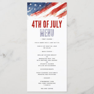 4th of July Menu Card