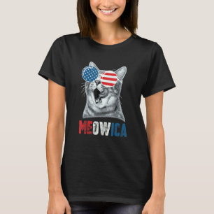 4th Of July Meowica America American Flag Cat T-Shirt