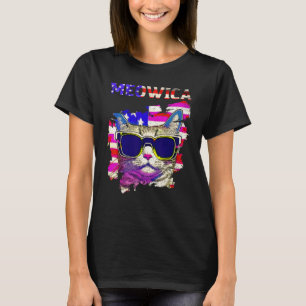 4th Of July Meowica Cat American Flag USA Patriot T-Shirt