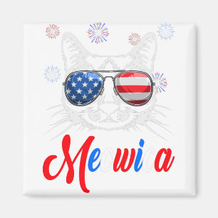 4th of July Meowica Kitty Cat Magnet