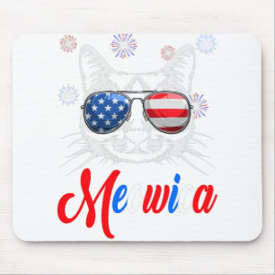 4th of July Meowica Kitty Cat Mouse Pad