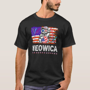 4th of July Meowica Kitty for Cat Lovers American  T-Shirt