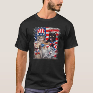 4th Of July Meowica Merica Kitty Cats Usa American T-Shirt