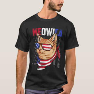 4th of July Meowica Patriotic   For Cat T-Shirt