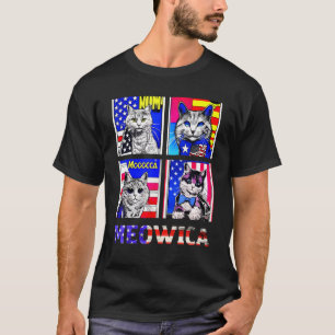 4th of July Meowica USA Cats Patriotic America T-Shirt