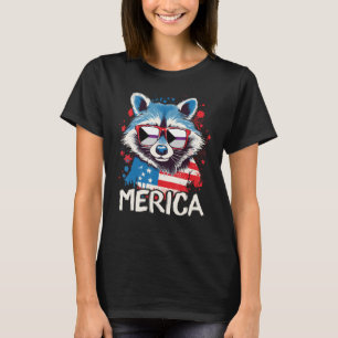 4th Of July Merica  Racoon Demisexual Sunglasses  T-Shirt