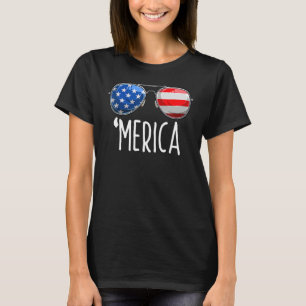 4th Of July  Merica Sunglasses All America Usa Fla T-Shirt