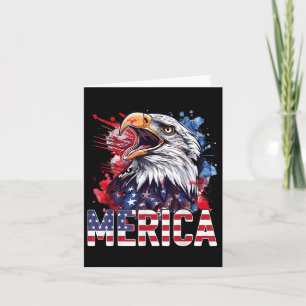 4th Of July Merica Usa Flag Bald Eagle Patriotic V Card