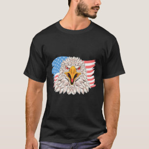 4th Of July Merica Usa Flag Bald Eagle Patriotic V T-Shirt