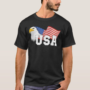4th Of July Merica USA Flag Bald Eagle Patriotic V T-Shirt