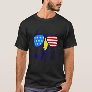 4th Of July Merica Usa Flag Bald Eagle Patriotic V T-Shirt