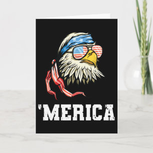 4th Of July Merica Usa Flag Ld Eagle Patriotic Vet Card