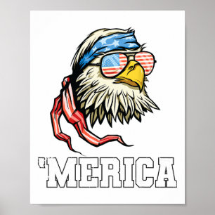 4th Of July Merica Usa Flag Ld Eagle Patriotic Vet Poster