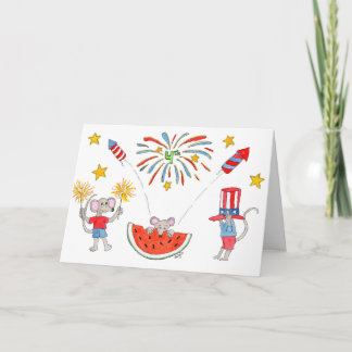 4th of July Mice Card