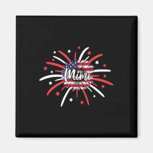 4th Of July Mimi Sunflower American Flag Fireworks Magnet