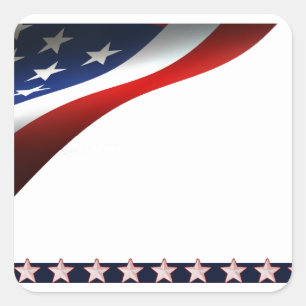 4th of July Modern Stars and Stripes Forever Flag Square Sticker