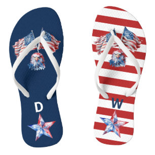 4th of July Monogram Eagle Thongs