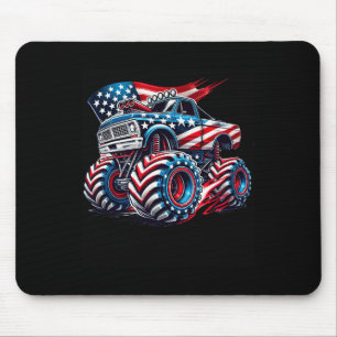 4th Of July Monster Truck American Flag Usa Boys K Mouse Pad