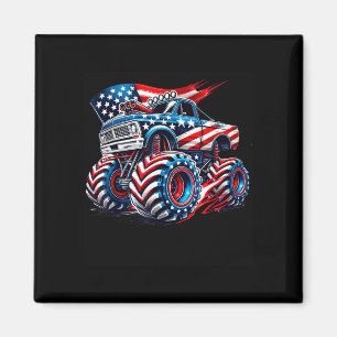 4th of july monster truck american flag usa boys magnet