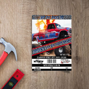 4th of July Monster Truck Birthday Party Invitation
