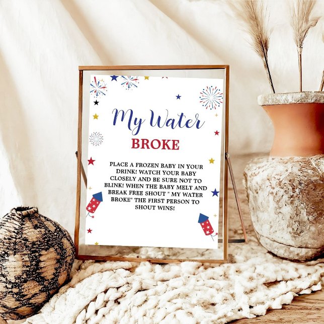 4Th of july my water broke Baby  Shower Game sign (Creator Uploaded)