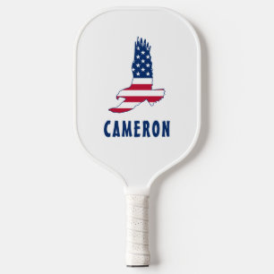 4th Of July Name USA Flag American Eagle America Pickleball Paddle
