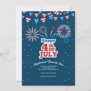 4th of July Neighbourhood Fireworks Invitation