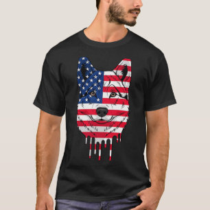 4th Of July Norwegian Elkhound Dog Aaamerican Flag T-Shirt