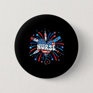 4th Of July Nurse American Flag Fourth Of July Nur 6 Cm Round Badge