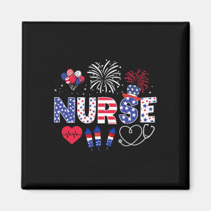 4th Of July Nurse American Flag Fourth Of July Nur Magnet
