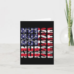 4th Of July Nurse American Flag Nursing Usa Patrio Card