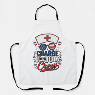 4th of July Nurse Crew Patriotic Medical Shirt Des Apron