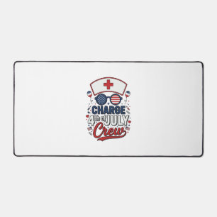 4th of July Nurse Crew Patriotic Medical Shirt Des Desk Mat