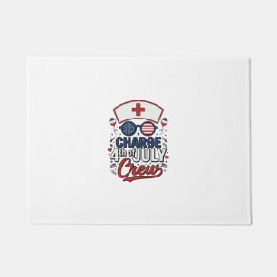4th of July Nurse Crew Patriotic Medical Shirt Des Doormat