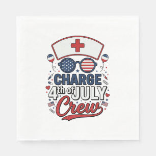 4th of July Nurse Crew Patriotic Medical Shirt Des Napkin