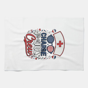 4th of July Nurse Crew Patriotic Medical Shirt Des Tea Towel