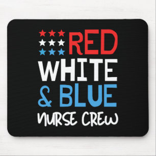 4th Of July Nurse Crew Scrub Tops Patriotic Nurses Mouse Pad