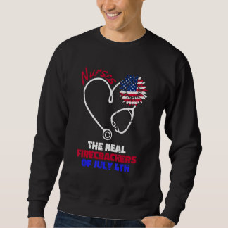 4th Of July Nurse Stethoscope Heart Patriotic Midw Sweatshirt