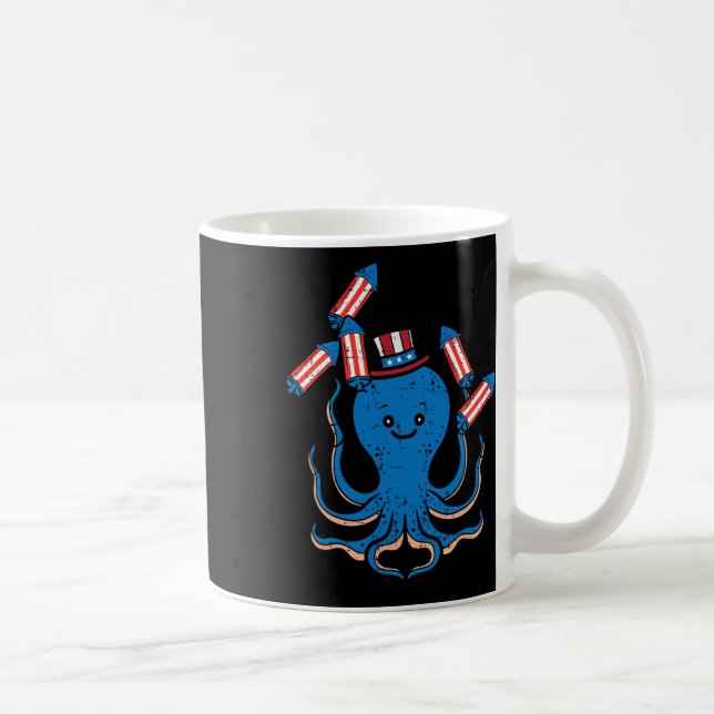4th Of July Octopus Independence Day America Women Coffee Mug (Right)