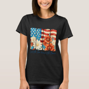 4th Of July Oil Paint Brushstroke American Land Of T-Shirt