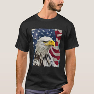 4th of July Painting Bald Eagle American Flag USA T-Shirt