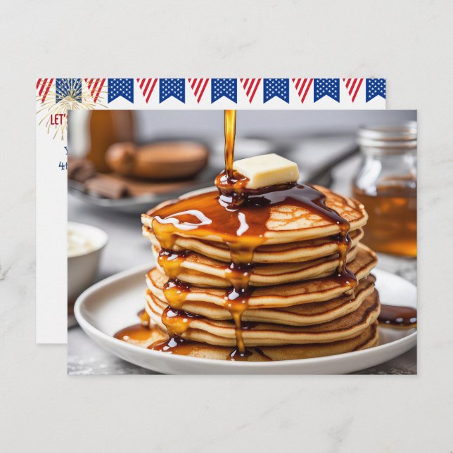 4th of July Pancake Breakfast Postcard (Front/Back)