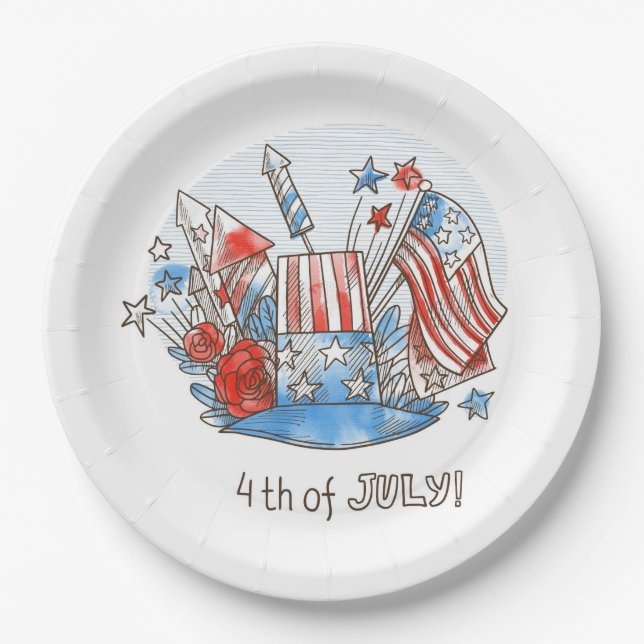 4th of July Paper Plate (Front)
