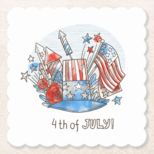 4th of July Paper Plate Coaster