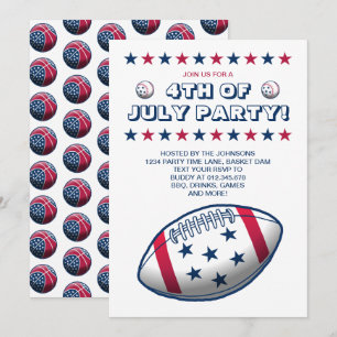 4th of July Party Balls Invitation