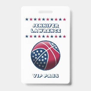 4th of July Party Basketball ID Badge