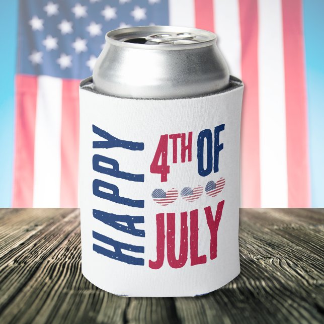 4th Of July Party Can Cooler (4th Of July Patriotic American Flag Can Cooler)