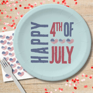 4th Of July Party Cute American Flag Patriotic Paper Plate