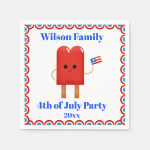 4th of July Party Cute Patriotic Popsicle Napkin